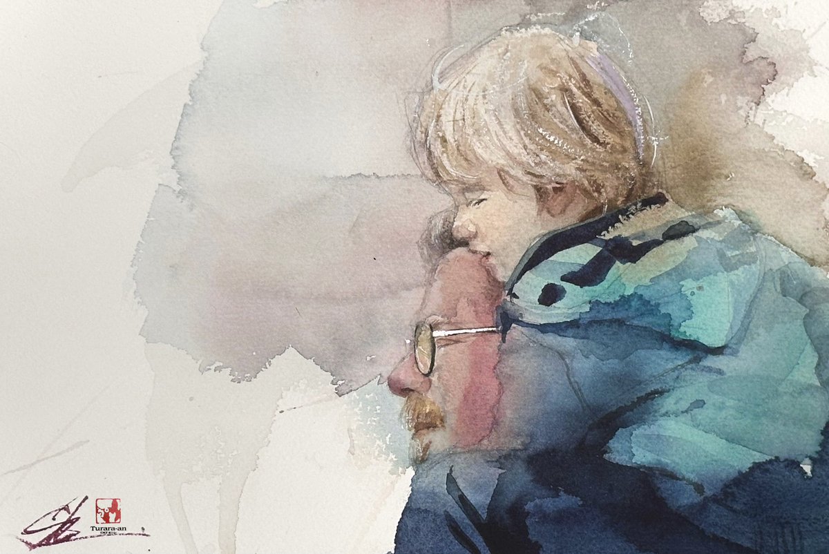 水彩画 人の顔 シルエット288✖️379㍉太子サイズ 水彩画 人の顔 シルエット288✖️379㍉太子サイズ