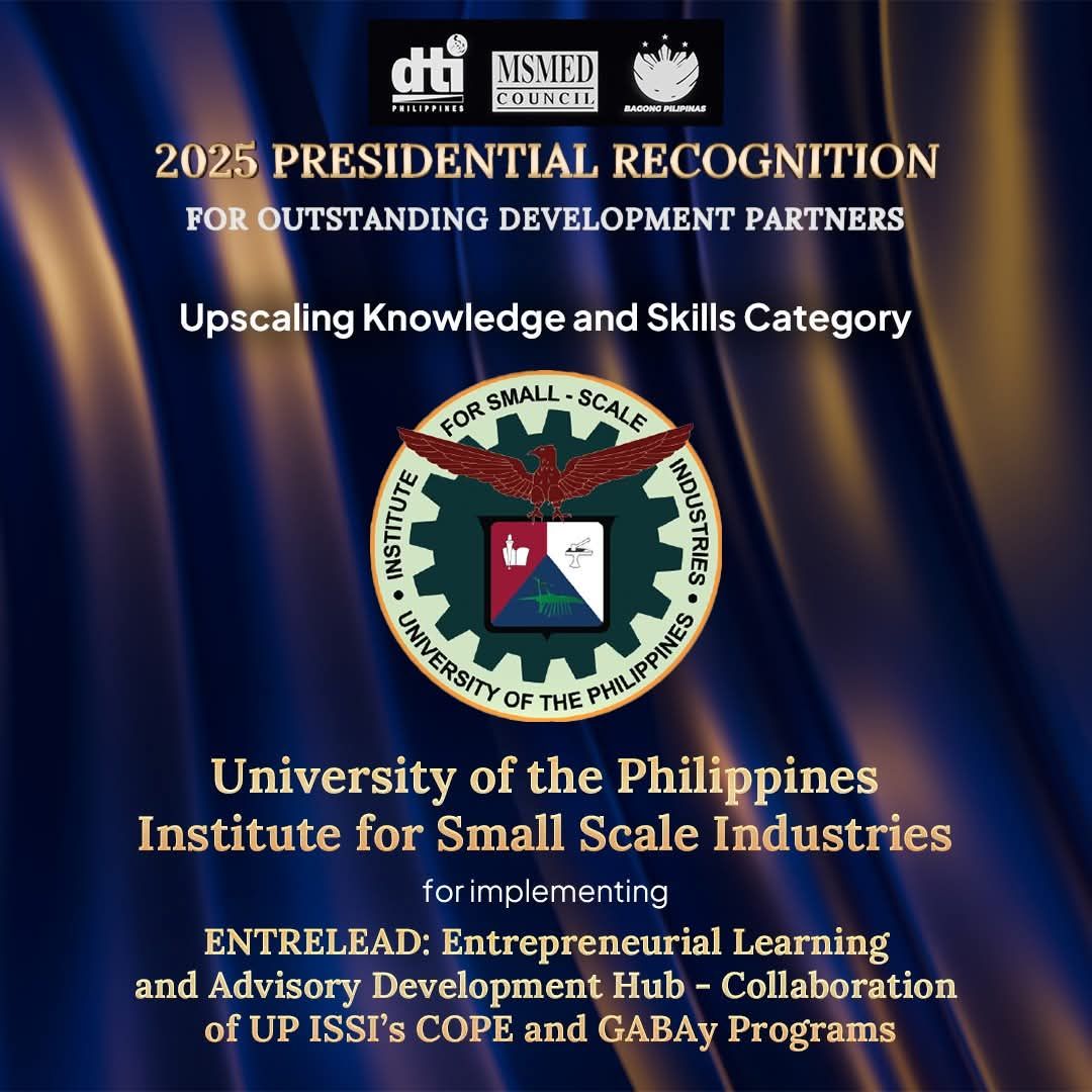Kudos to Team UP ISSI for the 2025 Presidential Recognition for Outstanding Development Partners in the Upscaling Knowledge and Skills category!
The actual awarding will happen this month at Malacanang Palace.