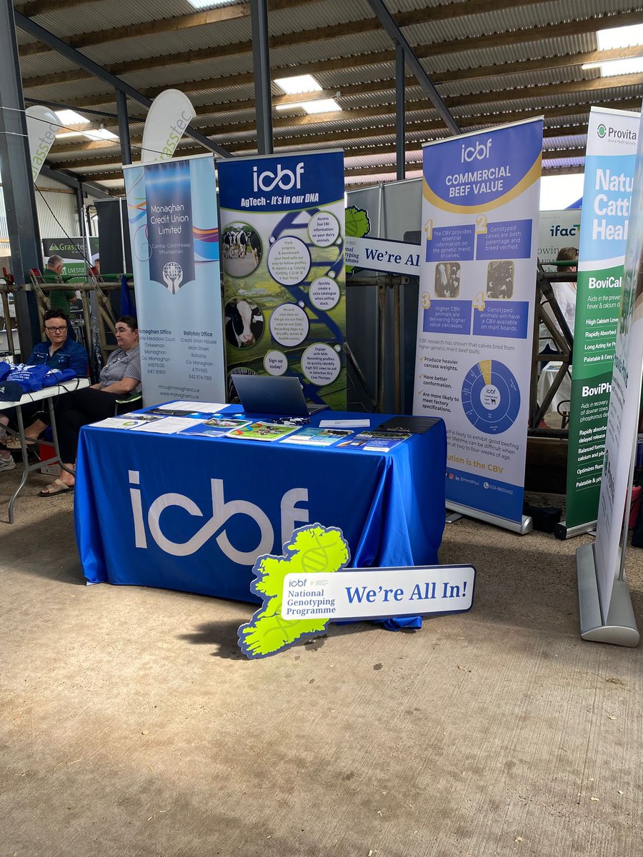 All set up and ready to go at the <a href="/i_h_f_a/">IHFA</a> Open Day at <a href="/PadraicGreenan/">Greenlea Holsteins</a> farm. Kane from ICBF is on hand to take any queries. Be sure to stop by for a chat. 😊