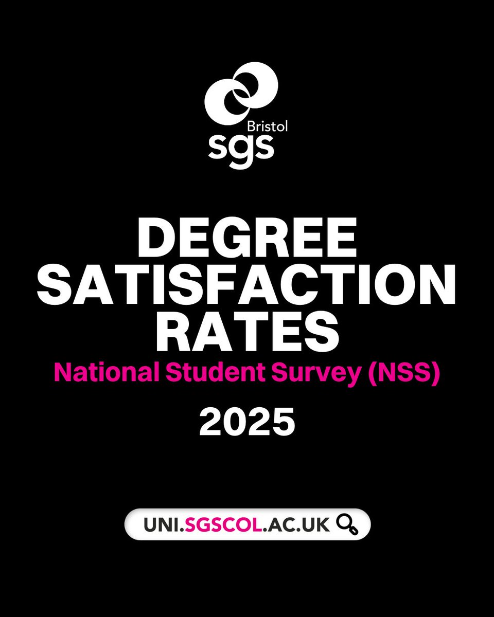 sgs_college's tweet photo. We’re proud to have received outstanding results in this year’s National Student Survey (NSS). 

Thinking about your next steps? Clearing is now open — your future starts here 👉 https://t.co/XOTvEpwe3w
 
#SGSUni #NSS2025 #StudentSatisfaction https://t.co/CePwLijRdi