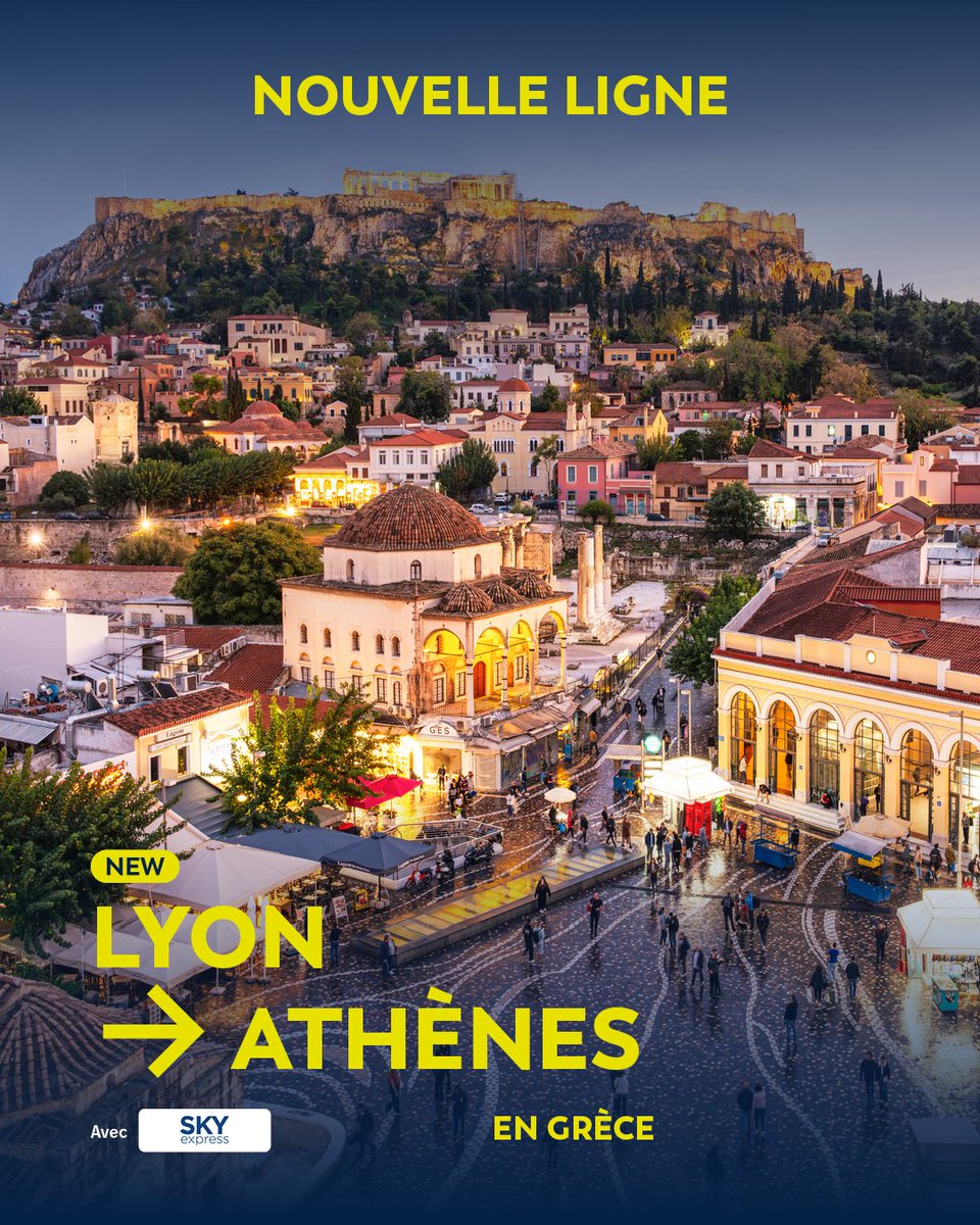 Direction la Grèce avec Sky Express ! 🇬🇷✈️

Cet hiver, à partir du 15 décembre 2025, décollez de Lyon vers Athènes, avec 2 vols directs par semaine (lundi et vendredi).

 ✈️ Infos et réservations : loom.ly/oZXozOE

@vinciairports
 #FlyFromLyon #Grèce