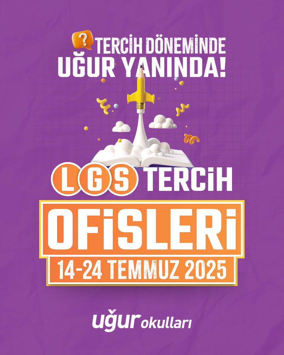 Uğur Okulları, lise tercih döneminde de sizinle! 🚀
Alanında uzman rehber öğretmenlerimiz, doğru okul ve doğru bölüm seçimi sürecinde tercih ofislerimizde birebir destek sağlamaya devam ediyor.
📞 Detaylı bilgi almak için okulumuz ile iletişime geçebilirsiniz. 

#UğurOkulları