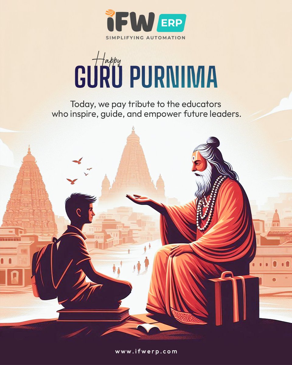 IFWERP's tweet photo. On Guru Purnima, IFW ERP expresses heartfelt gratitude to the mentors who guide us with their wisdom. Your insights inspire growth, creativity, and success.
Happy Guru Purnima! 

#GuruPurnima #IFWERP #EduTech #EduTechIndia #SchoolAutomation #CollegeERP #UniversityManagement https://t.co/EaybE92YJx