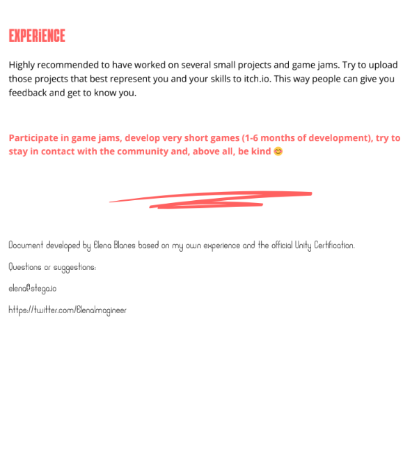 ElenaImagineer's tweet image. Suelo recibir la pregunta de qué skills debería tener un Unity Junior Developer. En base a mi experiencia y al certificado oficial de Unity he generado este documento 👇👇👇

bit.ly/48VGRWF

#gamedev #indiedev