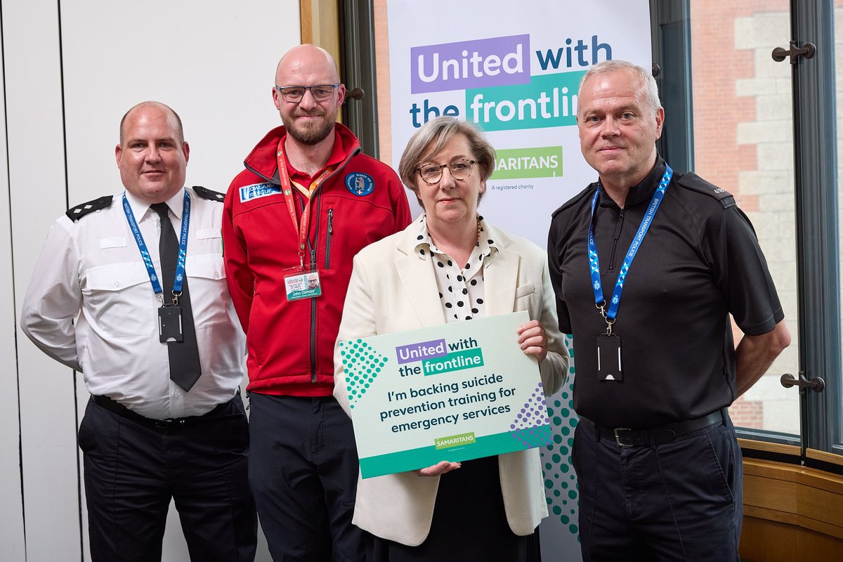 SamanthaDixonMP's tweet image. Pleased to attend @samaritans #UnitedWithTheFrontline event in Parliament - highlighting the importance of suicide prevention training for emergency services.