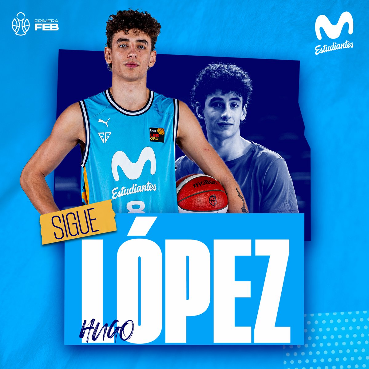 📝 OFICIAL

Hugo López  jugará de nuevo con la camiseta de Movistar Estudiantes.

El canterano formará parte de la plantilla la próxima temporada. 😃

¡Estamos deseando verte en la pista, <a href="/HugoLpz08/">Hugo López</a>! 💙

👇 Más info
movistarestudiantes.com/masculino/hugo…