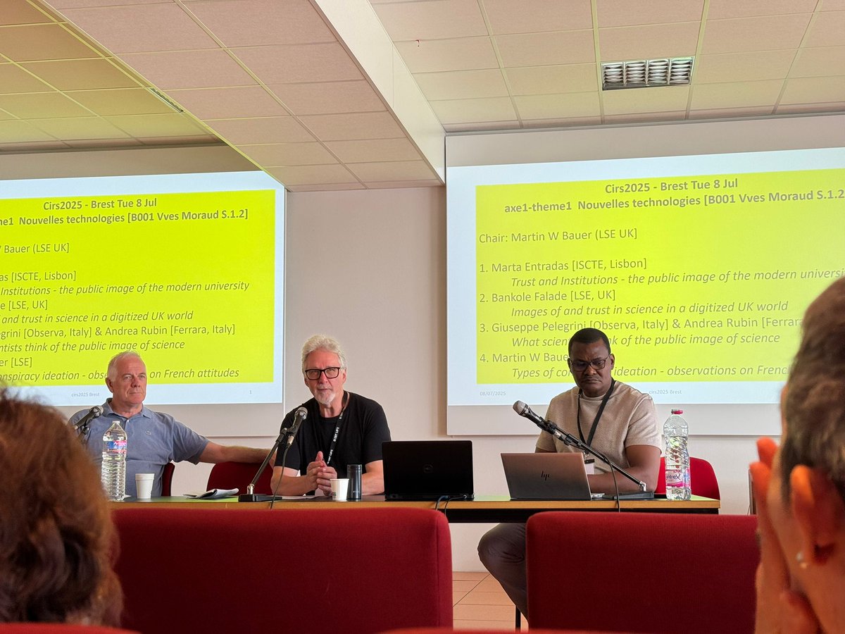 17th Conference Internationale Sur Les Representations Sociales. 'Le Future En Representations' 
Session on trust and images of science