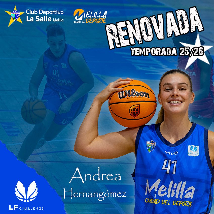 💙RENOVADA💛

Andrea Hernangómez seguirá formando parte de la familia de La Salle una temporada más 💪

🏀 Compromiso, talento y entrega para seguir soñando juntos en la #LFChallenge.

¡Vamos con todo, Andrea! 💥💙💛
