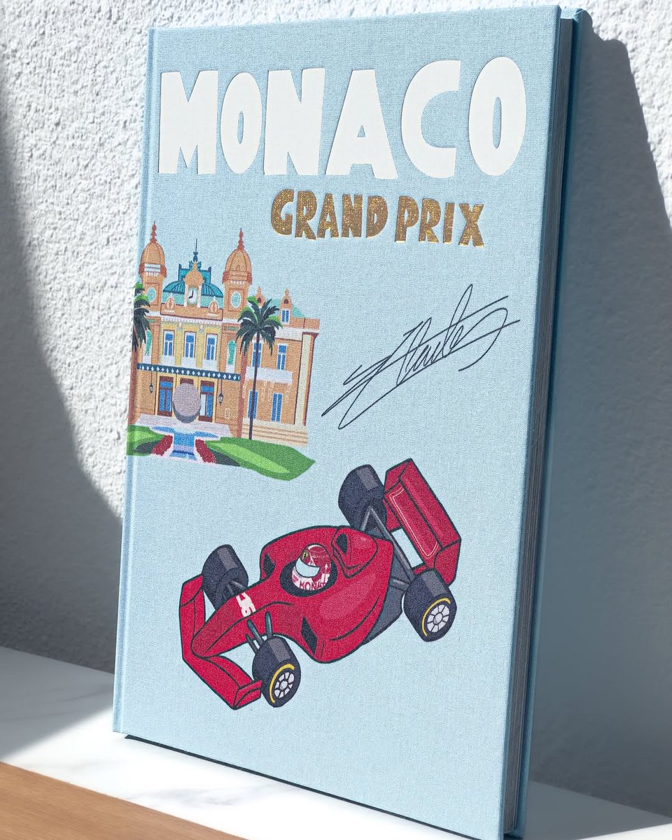 leclercsletters's tweet photo. alexandra designed this book about charles' first win in monaco to decorate their house https://t.co/1tSOwKsU0v