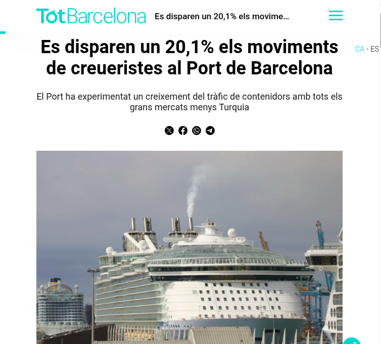 ABDT #StopCreuers #SETnet #DecreixementTurístic (@assbarrisdt) on Twitter photo Aquesta explosió en moviment de creueristes té un motiu: la nova terminal d'MSC al <a href="/PortdeBarcelona/">Port de Barcelona</a>.
L'Ajuntament parla de negociacions per tancar una terminal algun dia, mentre el port de creuers créix cada cop més.
#StopCreuers #DecreixementTurístic JA!
totbarcelona.cat/economia/es-di… Aquesta explosió en moviment de creueristes té un motiu: la nova terminal d'MSC al <a href="/PortdeBarcelona/">Port de Barcelona</a>.
L'Ajuntament parla de negociacions per tancar una terminal algun dia, mentre el port de creuers créix cada cop més.
#StopCreuers #DecreixementTurístic JA!
totbarcelona.cat/economia/es-di…