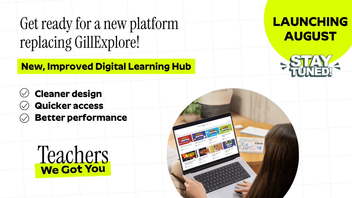 We've got big news! 🎉

Our brand new digital resources platform is launching this August, replacing GillExplore 👩‍💻

Shaped by your feedback-  it’s faster, easier to use and will work better across all devices 💚

Keep an eye out for more updates 👀