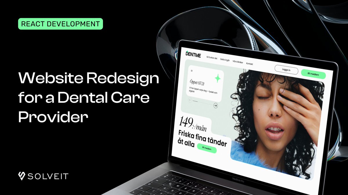 When your product is ahead of the market, your #website should be too ✨ Explore an award-winning UX/UI #redesign for DENTME made by @SolveIt 👉 bit.ly/3TwJPvh

#ProductDesign #UXUIDesign #UIUXDesign #DentalCare #DentalClinic #DentalService #Dentistry #Healthcare #React