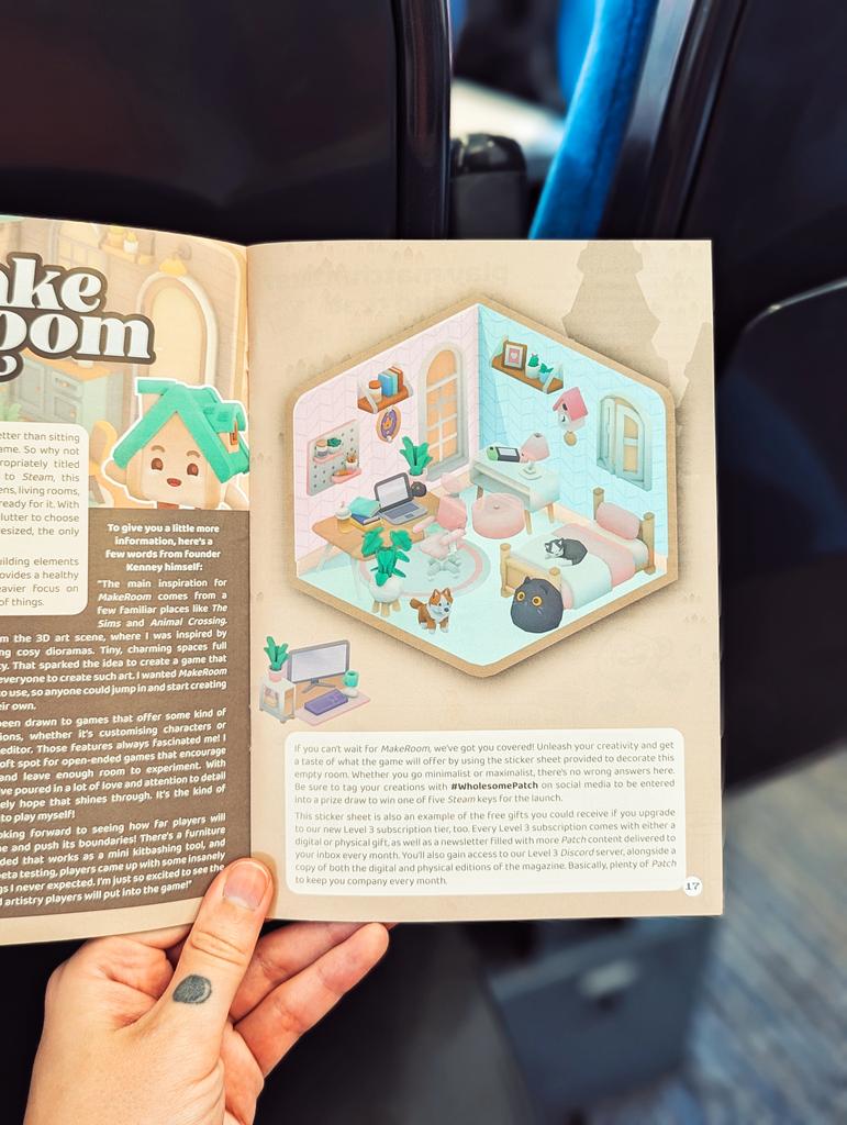 Excellent train journey reading material 🩷💫🏡 <a href="/thepatchmag/">Patch Magazine | Indie Gaming</a> #WholesomePatch