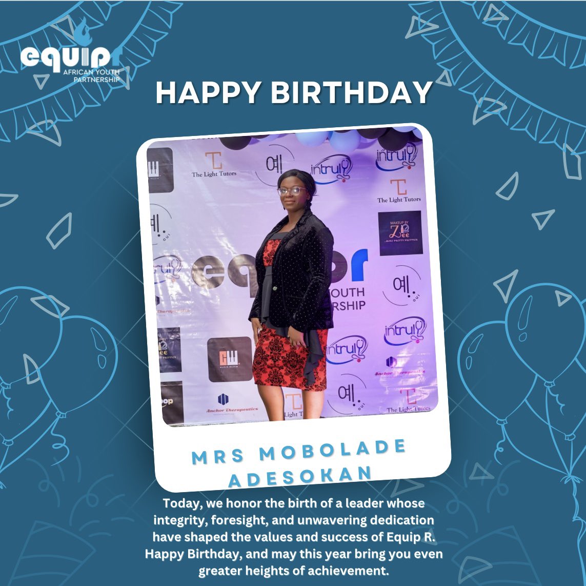 EquiprTeam's tweet photo. Happy Birthday to our amazing CEO! 🎉💙
We love and celebrate you❤️
#HappyBirthdayBoss #EquipRCeo #WithPurpose #LeadWithImpact #EquipRFamily https://t.co/3s9i4wnBoN