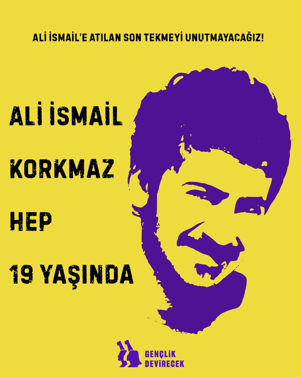 gdevirecek's tweet image. Ali İsmail Korkmaz Hep 19 Yaşında!
Düşlerindeki özgür dünyayı kurana kadar mücadeleden bir adım geri durmayacağız.