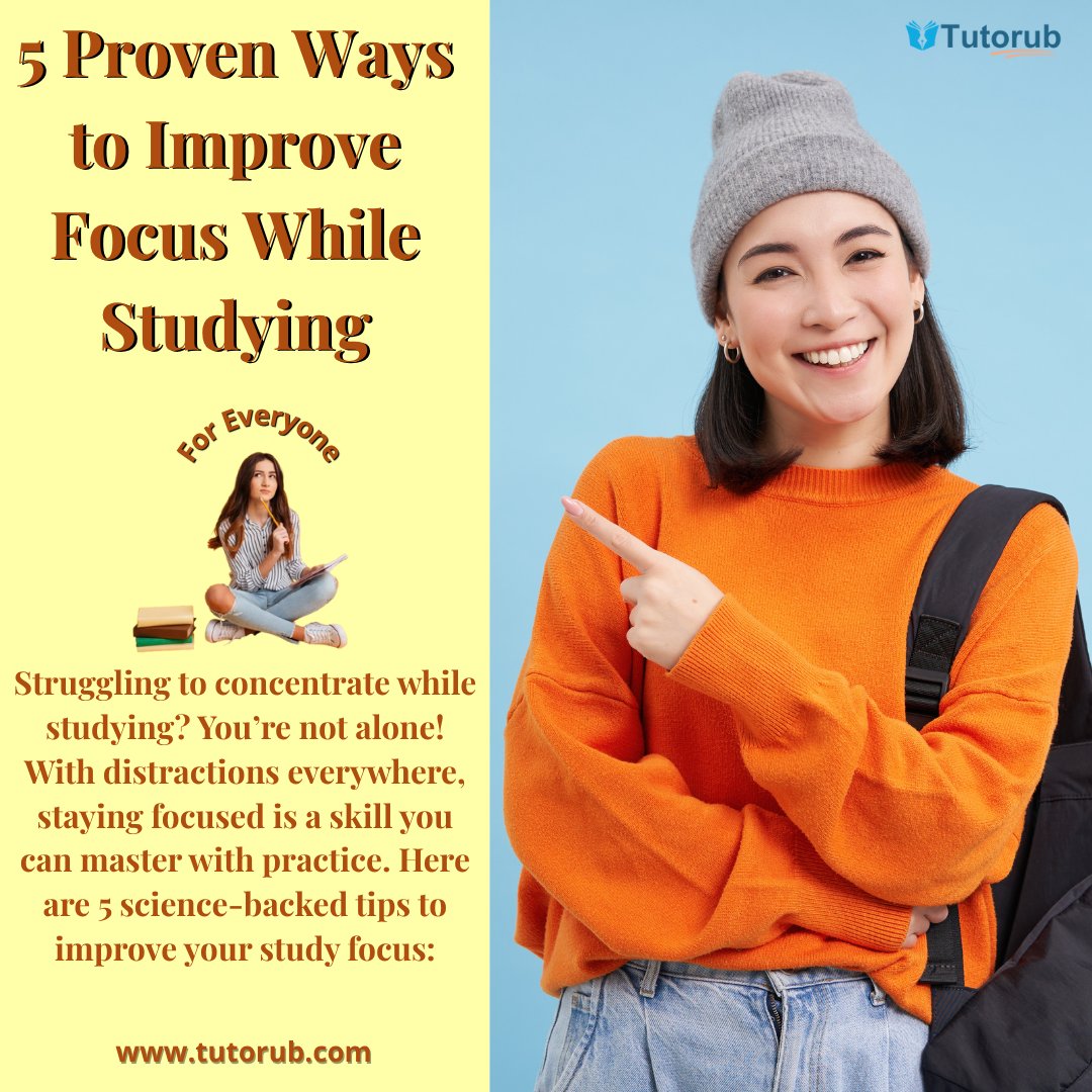 tutorub's tweet photo. Struggling to stay focused while studying? You're not alone! Try these 5 proven tips to boost your concentration and study smarter, not harder! 
#StudyTips #FocusBetter #StudentLife #ExamPrep #StudyMotivation #ProductiveStudent #popsicletwt  #NoMoreDistractions #StudySmart https://t.co/SubxxUoBGQ