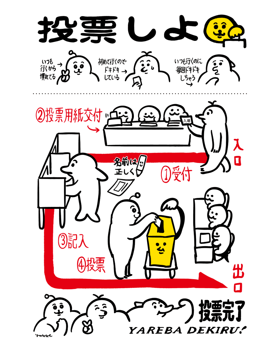 7月20日(日)は参院選の投開票日。
当日行けない場合は期日前投票があります。
🗳️参院選は①選挙区 ②比例代表(全国区)の2票。
イラスト2枚目の流れを2回行うイメージです。
(※同日に複数選挙がある場合はそれ以上)
ネットワークプリント【AJ6HF6B5QJ】
⚠️差別・排除を含む投稿への使用禁止