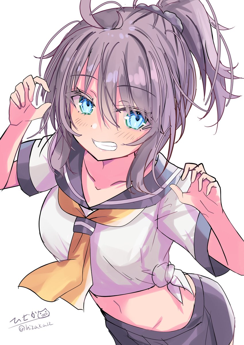 hizaka12's tweet image. へそ出し青葉
#艦これ版深夜の真剣お絵描き60分一本勝負
#艦これ版真剣お絵描き60分一本勝負_20250709