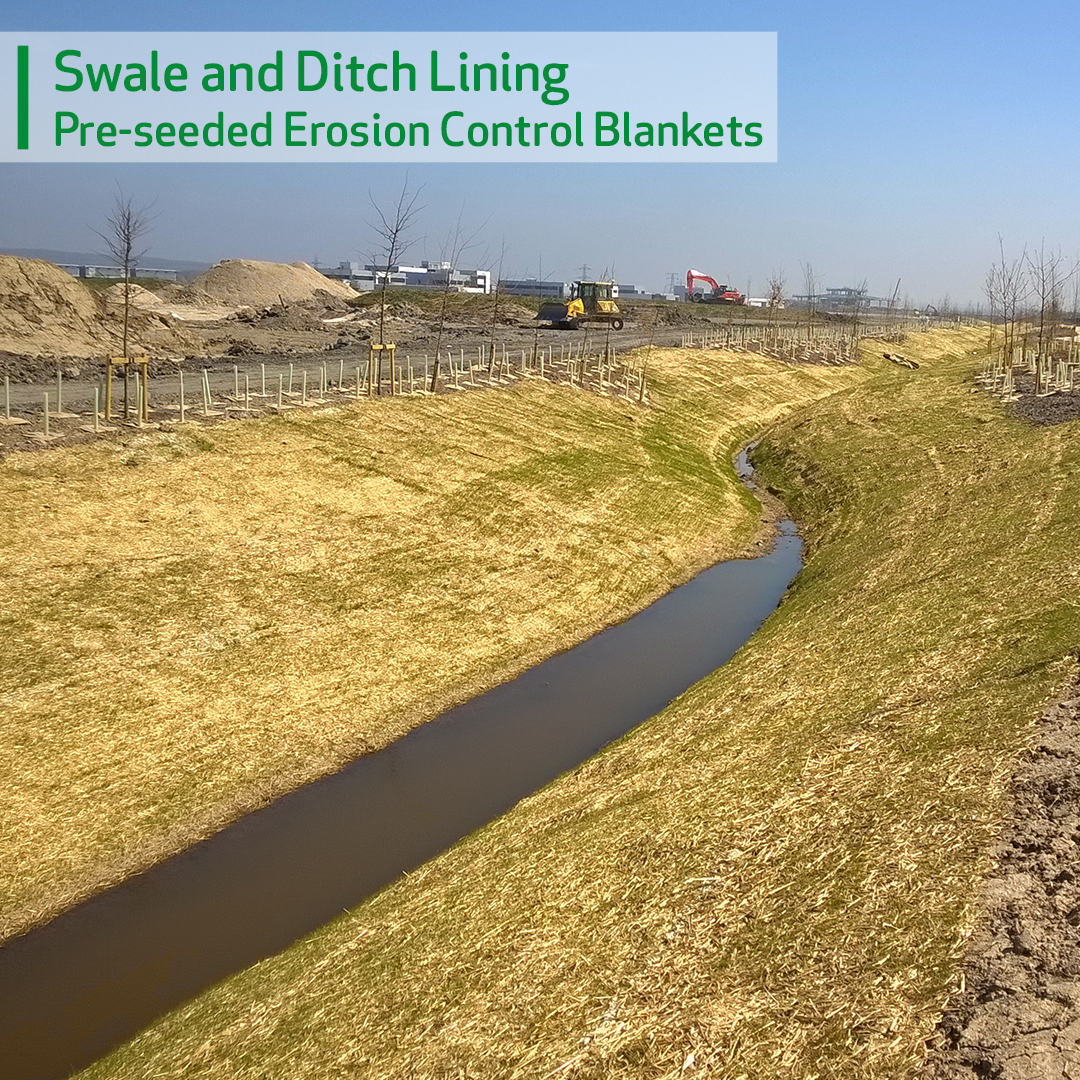 GreenfixUK's tweet image. 🌿 Stabilise swales &amp;amp; ditches with Greenfix Covamat™ erosion control blankets! ✅ No extra seeding needed. Call 01386 881 493! #erosioncontrol #swales #ditches #greenfix #preseeded #landrestoration #civilengineering #infrastructure