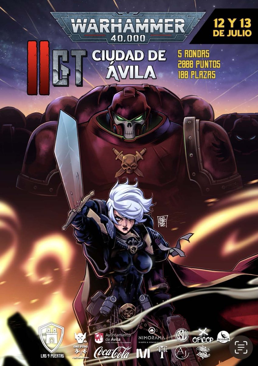 🎲🔥 ¡Vuelve el II GT Warhammer0k Ciudad de Ávila! 🔥🎲

El 12 y 13 de II Gran Torneo Warhammer 40k en el Complejo Deportivo Manuel Sánchez Granad
✅ Más participantes
🎁 Más regalos
🎉 ¡Más sorpresas!

💥 5 rondas | 2.000 puntos | 100 plazas | ¡Competencia épica asegurada!