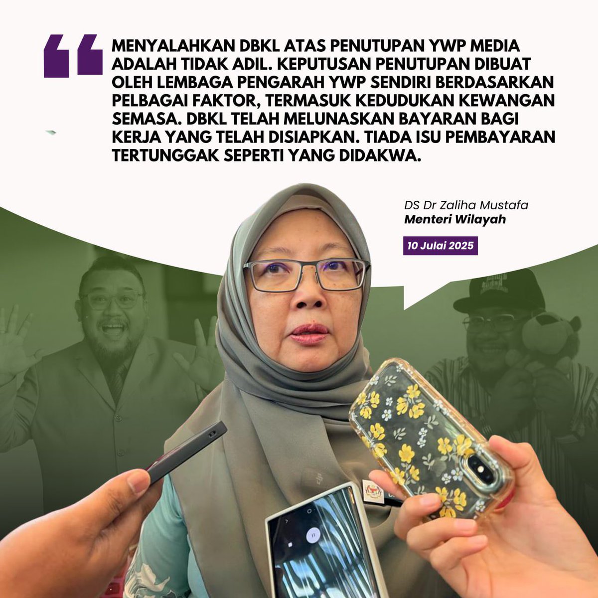 MadaniNomics's tweet image. MNNews 🌐 DBKL Bukan Punca Operasi YWP Media Ditutup – Zaliha Tegur Afdlin
Menteri Wilayah Persekutuan, Datuk Seri @DrZalihaMustafa menegaskan bahawa menuding jari kepada @DBKL2u sebagai punca penutupan YWP Media adalah tidak adil. Jelas beliau, keputusan penutupan syarikat…