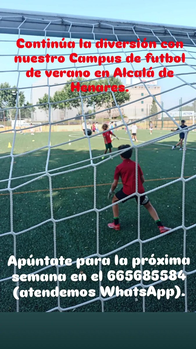 CAMPUS |

Continúa la diversión en #AlcalaDeHenares con nuestro #CampusDeFutbol de #verano en Ayuntamiento de Alcalá de Henares.

Apúntate para la próxima semana en el 665685584 (atendemos WhatsApp).
