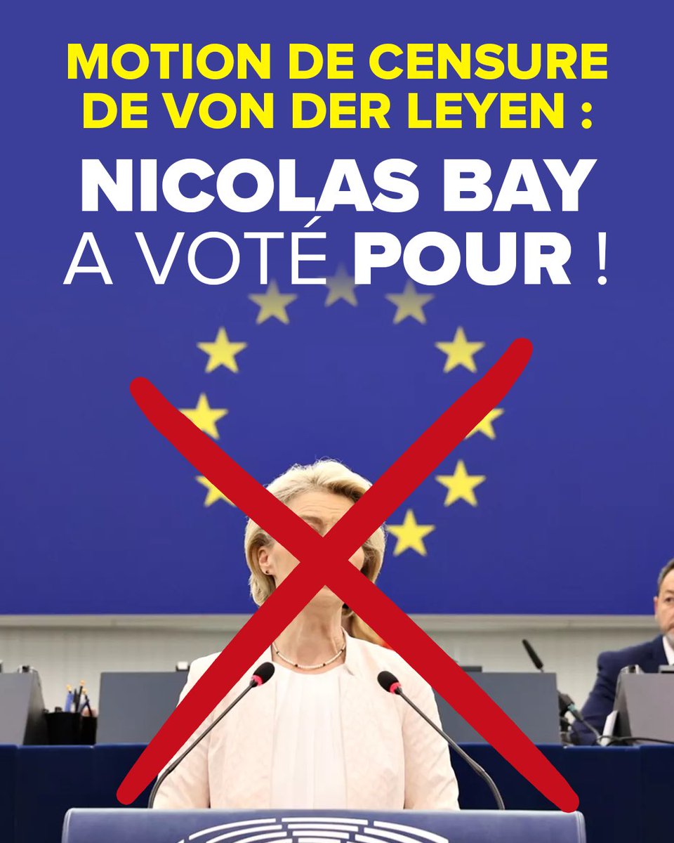 NicolasBay_'s tweet image. En 2019 comme en 2024, j’ai voté contre von der Leyen.
Aujourd’hui, j’ai voté pour la motion de censure.
Von der Leyen gouverne contre les nations et défend d’autres intérêts que ceux de nos peuples.