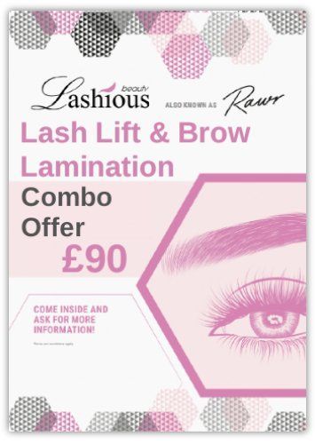 Lash Lift &amp; Brow Lamination combo offer at Lashious Beauty (Rawr)

Visit the Brighton salon at 37 Western Rd

rawrbeauty.co.uk/branches/brigh…