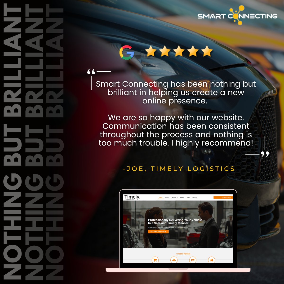 SMART Connecting (@smartconnectin) on Twitter photo Client testimonial spotlight! We’re absolutely thrilled to receive such positive feedback from our clients!
✉️info@smartconnecting.co.uk
#SmartConnecting #WebsiteDesign #DigitalMarketing #OnlinePresence #Testimonial #HappyClients #WebDesign #BrandGrowth #Wirral #WirralBusiness Client testimonial spotlight! We’re absolutely thrilled to receive such positive feedback from our clients!
✉️info@smartconnecting.co.uk
#SmartConnecting #WebsiteDesign #DigitalMarketing #OnlinePresence #Testimonial #HappyClients #WebDesign #BrandGrowth #Wirral #WirralBusiness