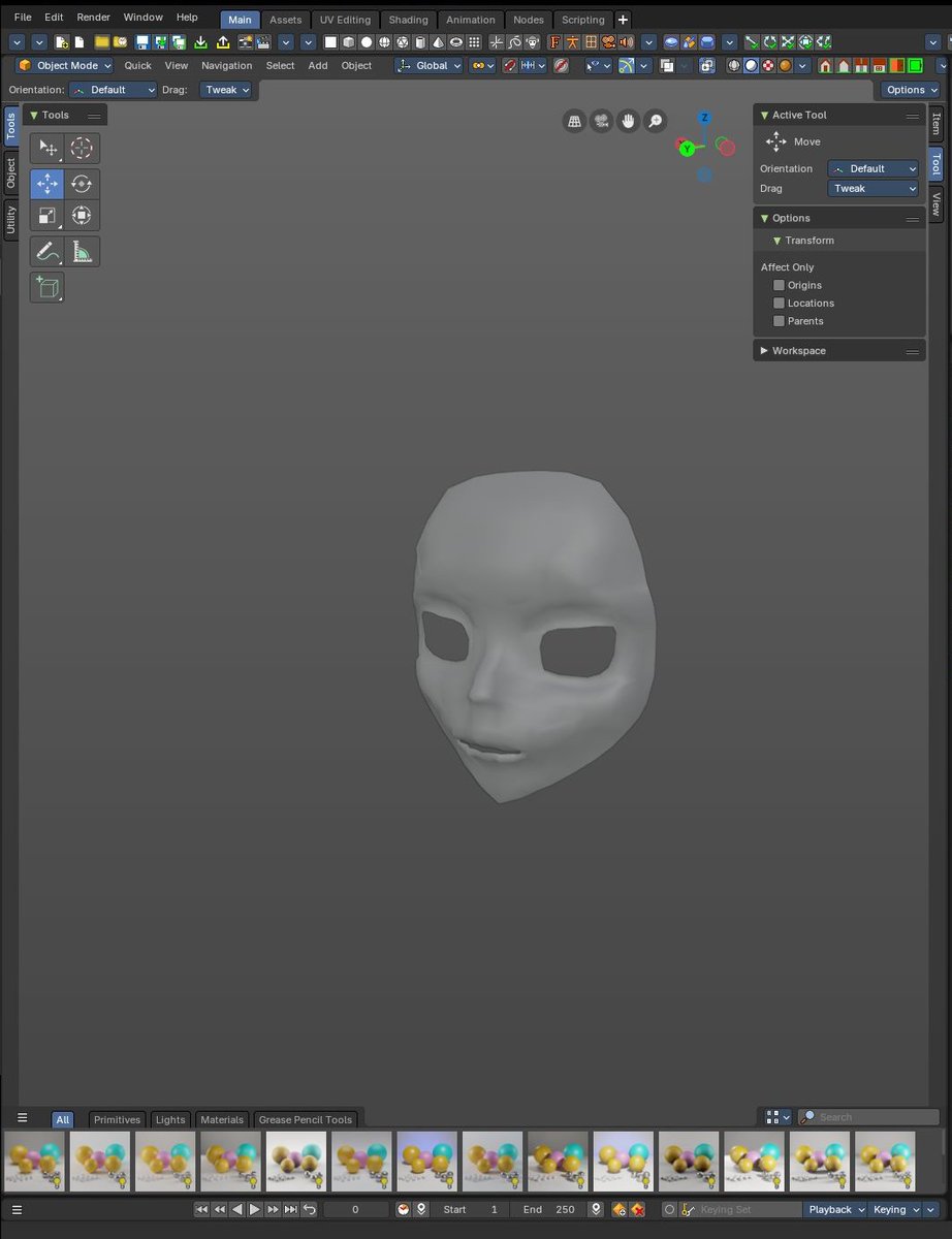 LegendsmithAU's tweet image. First 3D modelled face attempt! Not bad for an afternoon&apos;s work learning the program.