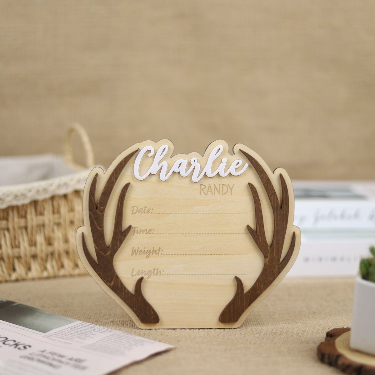 WoodHugCom's tweet image. Born to be wild 🦌
This custom deer antler birth sign is perfect for woodland-themed nurseries or rustic baby gifts.
woodhug.com/product/custom… 
#BirthAnnouncement #DeerNursery #BabyNameSign