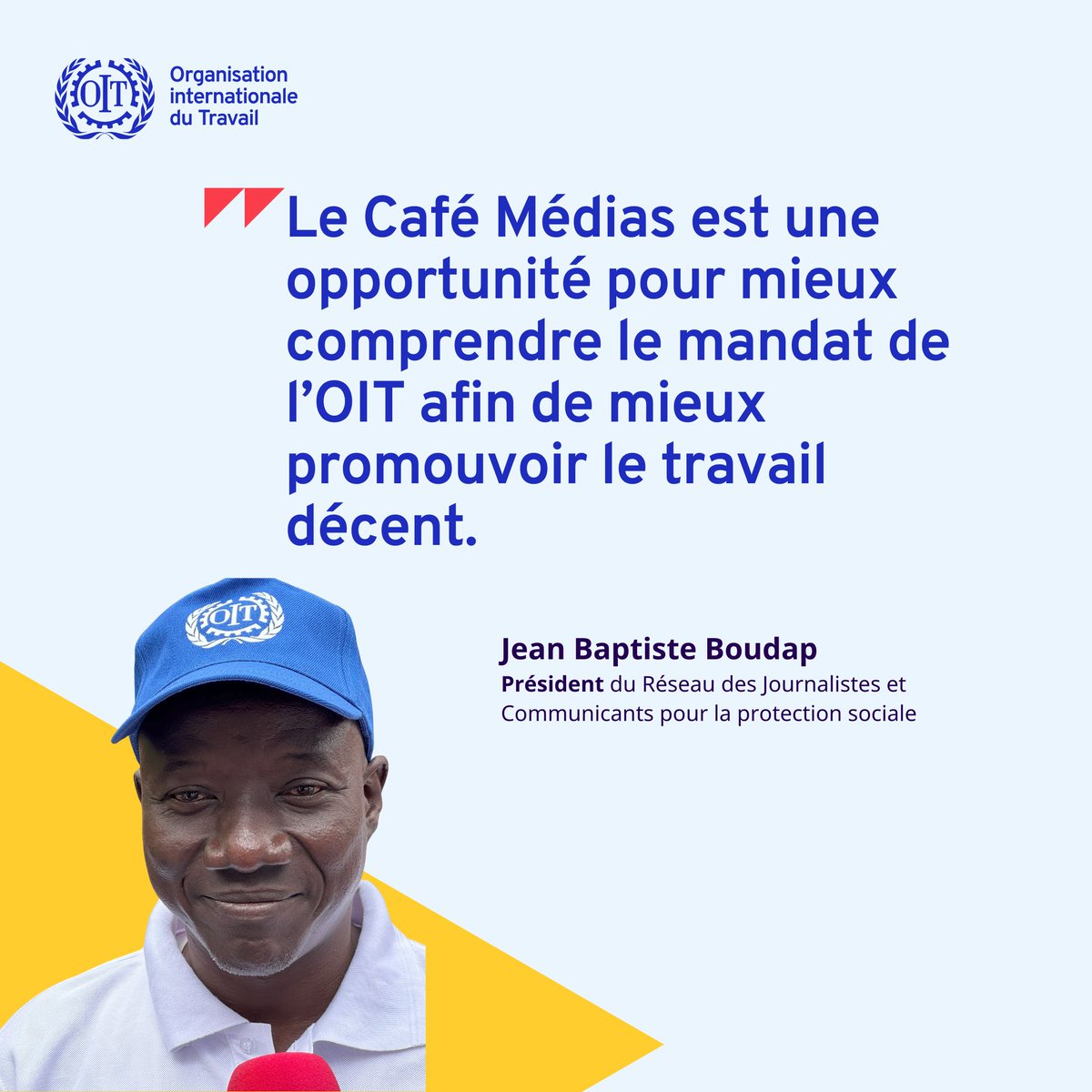 OITAbidjan's tweet image. 🎙️Le président du #RJC_PS salue la tenue à Ziniar🇧🇫, du #CaféMédias de @OITAbidjan rappelant le rôle crucial des #journalistes dans la promotion du #TravailDécent pour tous au 🇧🇫.
#CNAMU #DialogueSocial
👇👇