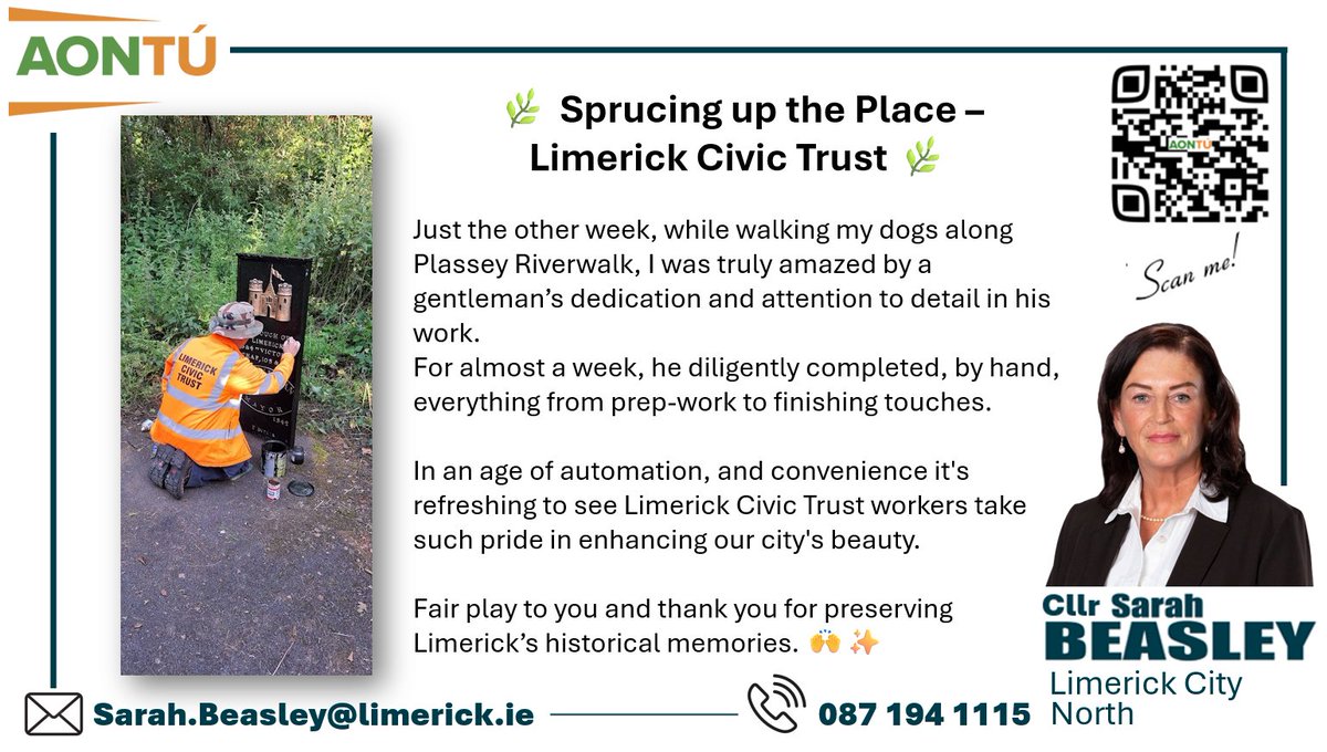 AontuL's tweet image. 📣Huge shout-out to @LmkCivicTrust
THANK YOU for all you are doing around Limerick. 👏
