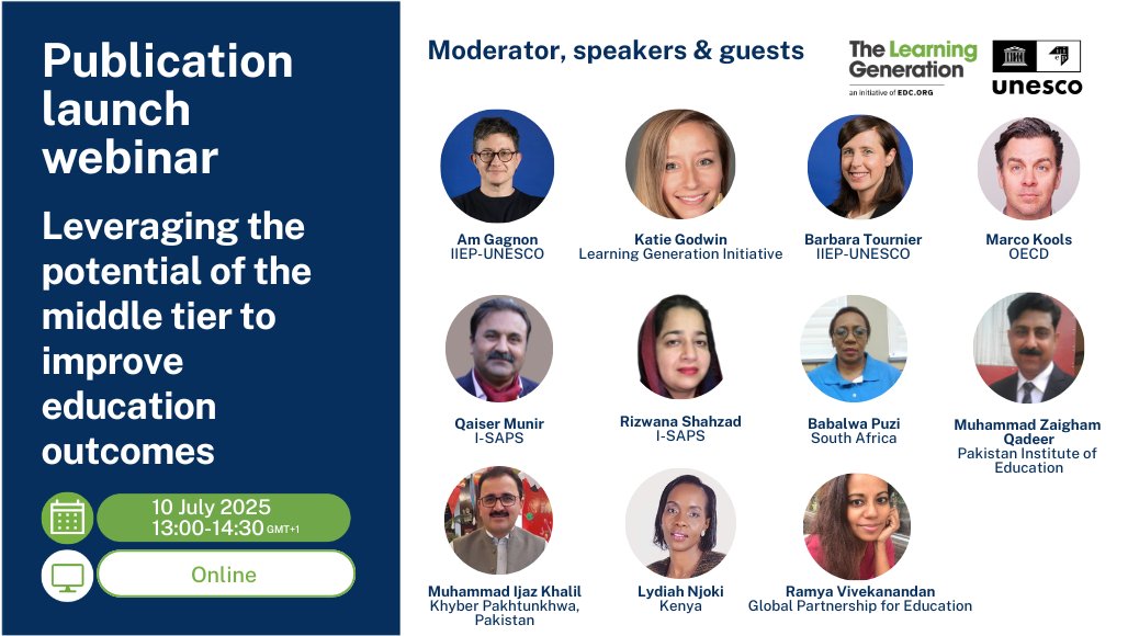 IIEP_UNESCO's tweet image. ⏳Final reminder! Join us TODAY for the Publication Launch Webinar to explore how a capacity assessment framework can unlock the potential of district & regional education actors to drive change in classrooms.
🕐13:00 GMT+1
🔗Register: my.iiep.unesco.org/publication-la…
#MiddleTierMatters