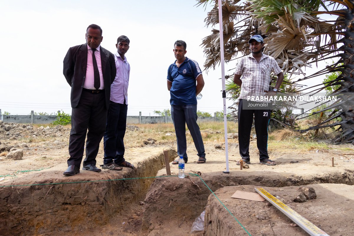 Prabhakaranlk's tweet image. The second phase of excavations at the Chemmani human mass grave. has been temporarily suspended and is scheduled to resume on the 21st of this month.
A total of 65 human skeletal remains have been identified and fully excavated during the first and second phases
