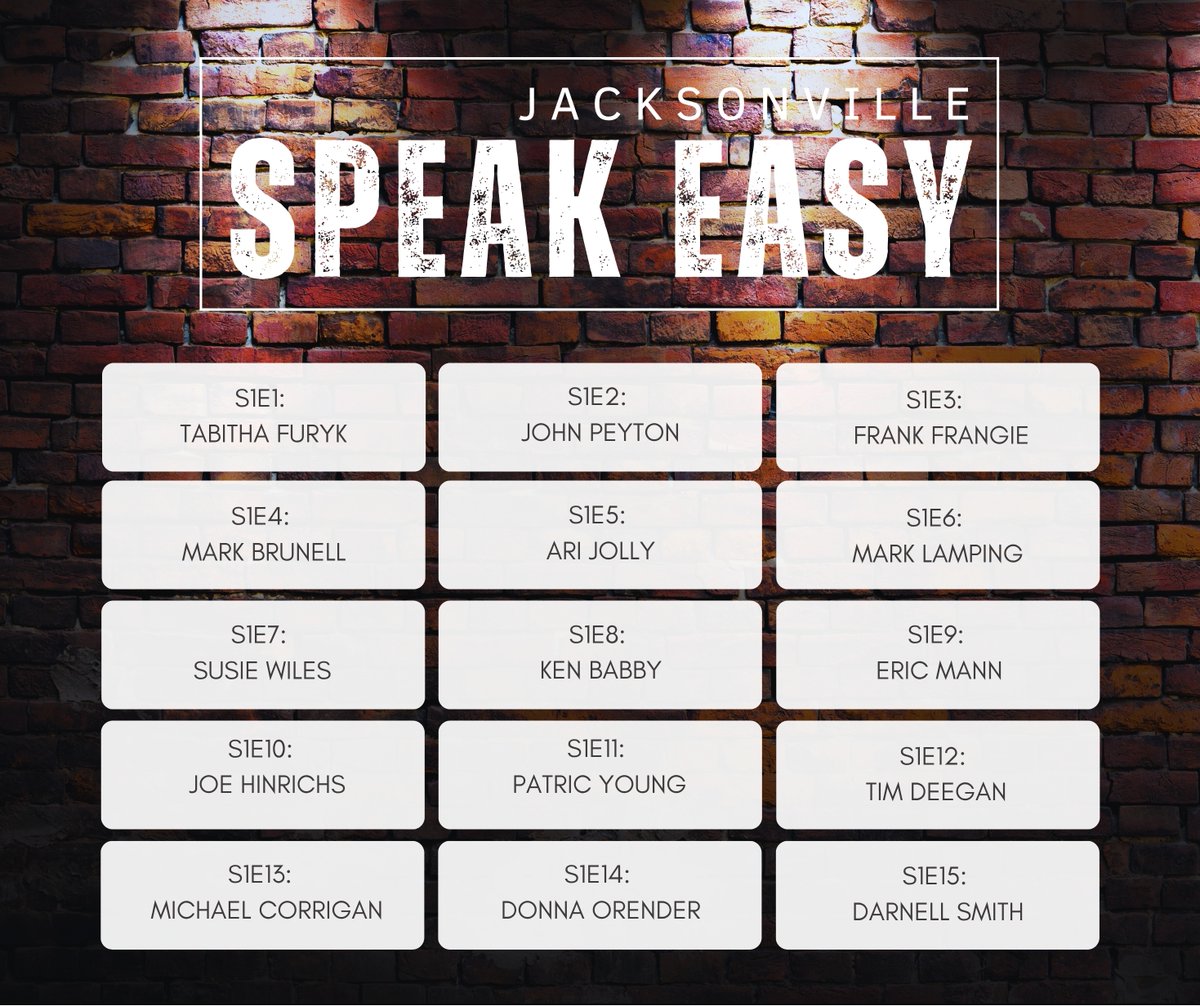 speakeasyjax's tweet image. There's no time like the present to get caught up on all 15 episodes of Jacksonville's hottest podcast. Let's go! #speakeasyjax linktr.ee/speakeasyjax