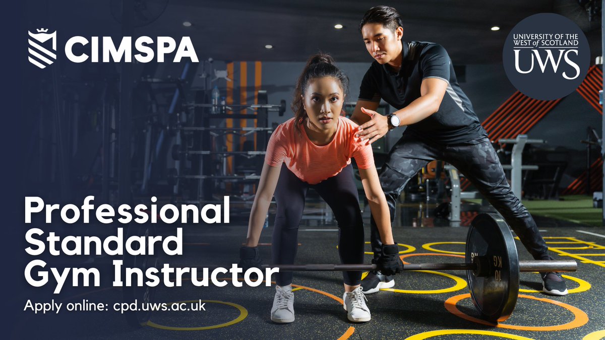 Our 4-day <a href="/cimspa/">CIMSPA</a>-endorsed Gym Instructor CPD course begins next month. Take part and develop your knowledge of:

- anatomy 
- physiology  
- psychology  
- social influences in health and fitness    

Apply online: bit.ly/4lJHzgd

#CIMSPA #GymInstructor #Wellbeing #CPD