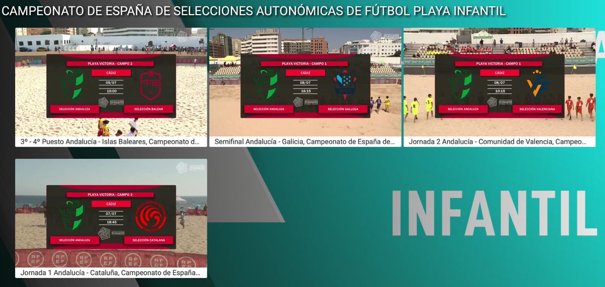 🏖️⚽️ El 𝒎𝒆𝒋𝒐𝒓 𝑭𝒖́𝒕𝒃𝒐𝒍 𝑷𝒍𝒂𝒚𝒂 

🏆 𝐂𝐚𝐦𝐩𝐞𝐨𝐧𝐚𝐭𝐨 𝐝𝐞 𝐄𝐬𝐩𝐚𝐧̃𝐚 𝐈𝐧𝐟𝐚𝐧𝐭𝐢𝐥 𝐲 𝐉𝐮𝐯𝐞𝐧𝐢𝐥 𝐝𝐞 #FP 

4⃣ 𝑃𝑎𝑟𝑡𝑖𝑑𝑎𝑧𝑜𝑠 de Infantil y 3⃣ de Juvenil

 📺En Novedades de #RFAFtv 

#FutbolPlayaRFAF <a href="/Cadiz_es/">Ayuntamiento de Cádiz</a> <a href="/diputacioncadiz/">Diputación de Cádiz</a> #DeporteAndaluz