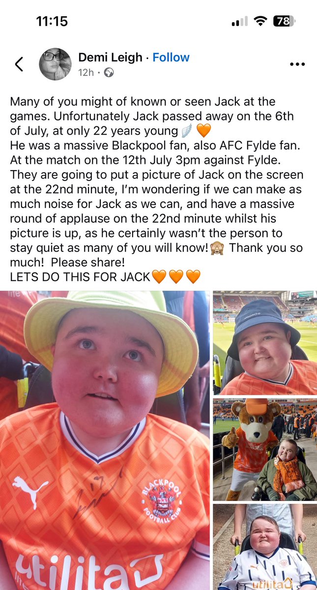 Incredibly sad to lose a fellow Seasider at such a young age. R.I.P, Jack. 🧡