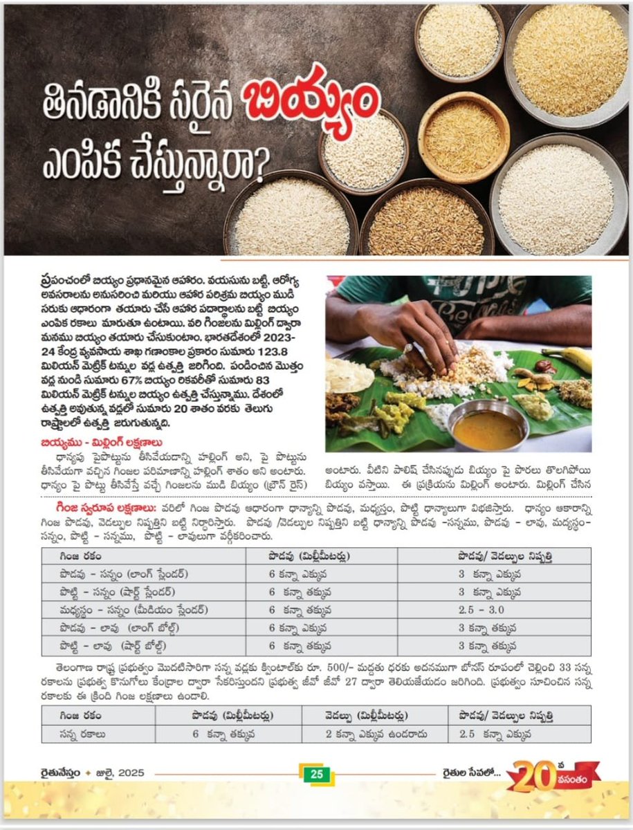 Poshadri's tweet image. #rice
#glycemicindex
#HealthyLiving 
#Telanganarice
Select right rice for #healthy living