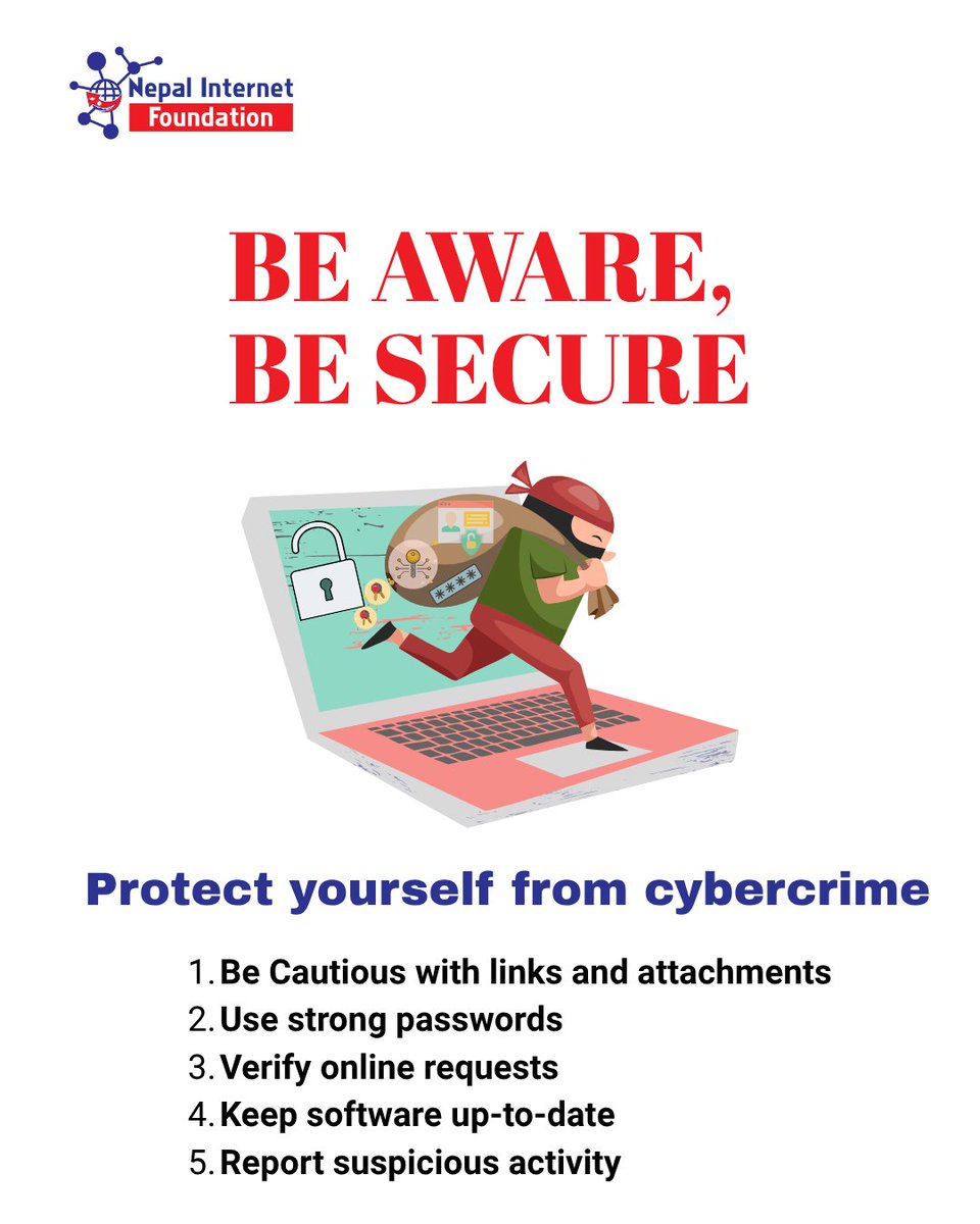 Cybercrime is rising—your only defense is strong cybersecurity.
#nepalinternetfoundation #nif #NIF #NIFtea #Nepalinternetfoundation #foryoupage #foryoupage #cybersecurity #cybersecurityawareness