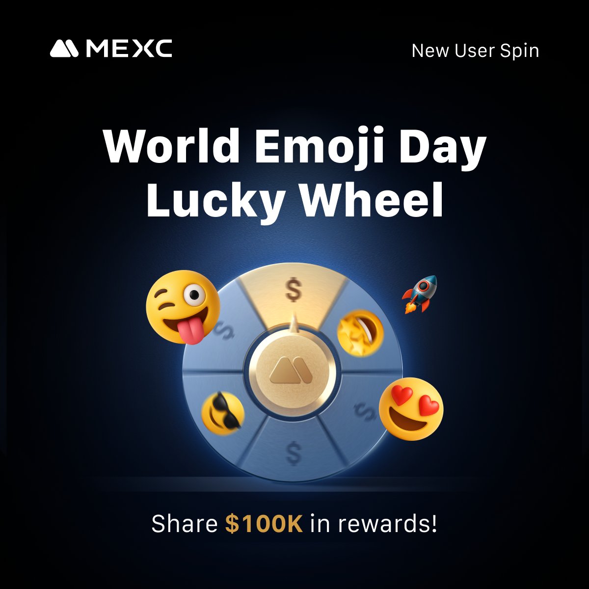 #WorldEmojiDay is coming! 🎡 Spin to celebrate and share $100,000 prize pool

✅ Register
✅ Complete tasks
✅ Spin to win

👇 Join the fun
mexc.com/landings/Emoji…

📅 Now – Jul 21 (UTC)