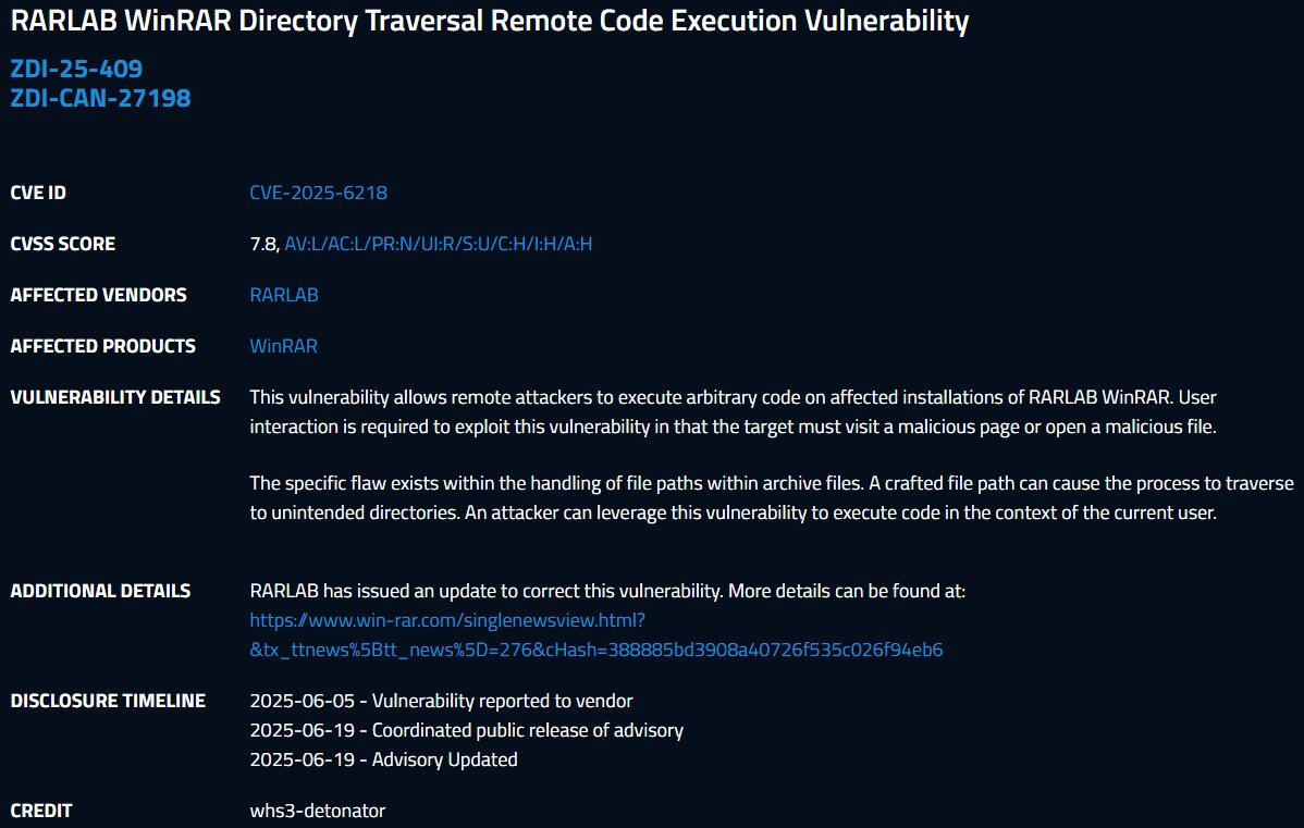 JSec (@jsec_) on Twitter photo A student research team I lead discovered and reported a path traversal vulnerability in WinRAR.
This vulnerability is not limited to WinRAR; it also affects various other software applications. A student research team I lead discovered and reported a path traversal vulnerability in WinRAR.
This vulnerability is not limited to WinRAR; it also affects various other software applications.