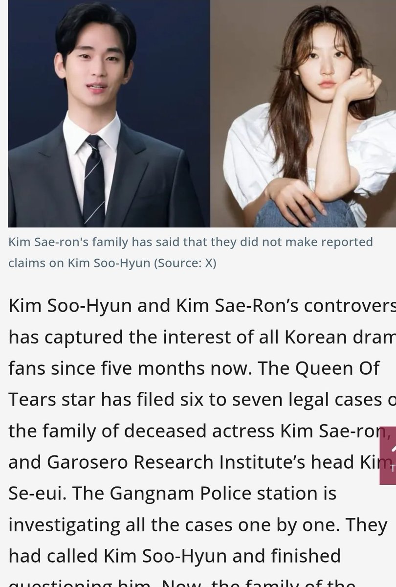 🧨 THE LIE THAT FELL APART: Kim Soo Hyun Was Targeted. Now the Truth Is Out.

In a shocking but long-awaited turn of events, Kim Sae Ron's family has officially denied the viral “Eight Friends” claim, a central piece of the smear campaign used to damage Kim Soo Hyun's name and