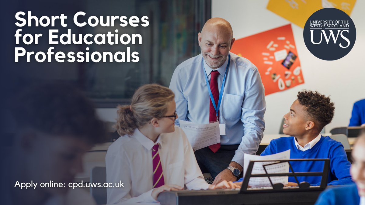 📢Calling all Scottish teachers!

We're offering fully funded places* on short courses on:  - Expressive Arts
- Health and Wellbeing in Education
- School Improvement

View the full catalogue of courses:  bit.ly/3XmxJrE

#teacherlife #EduTwitter #TeachersofTwitter