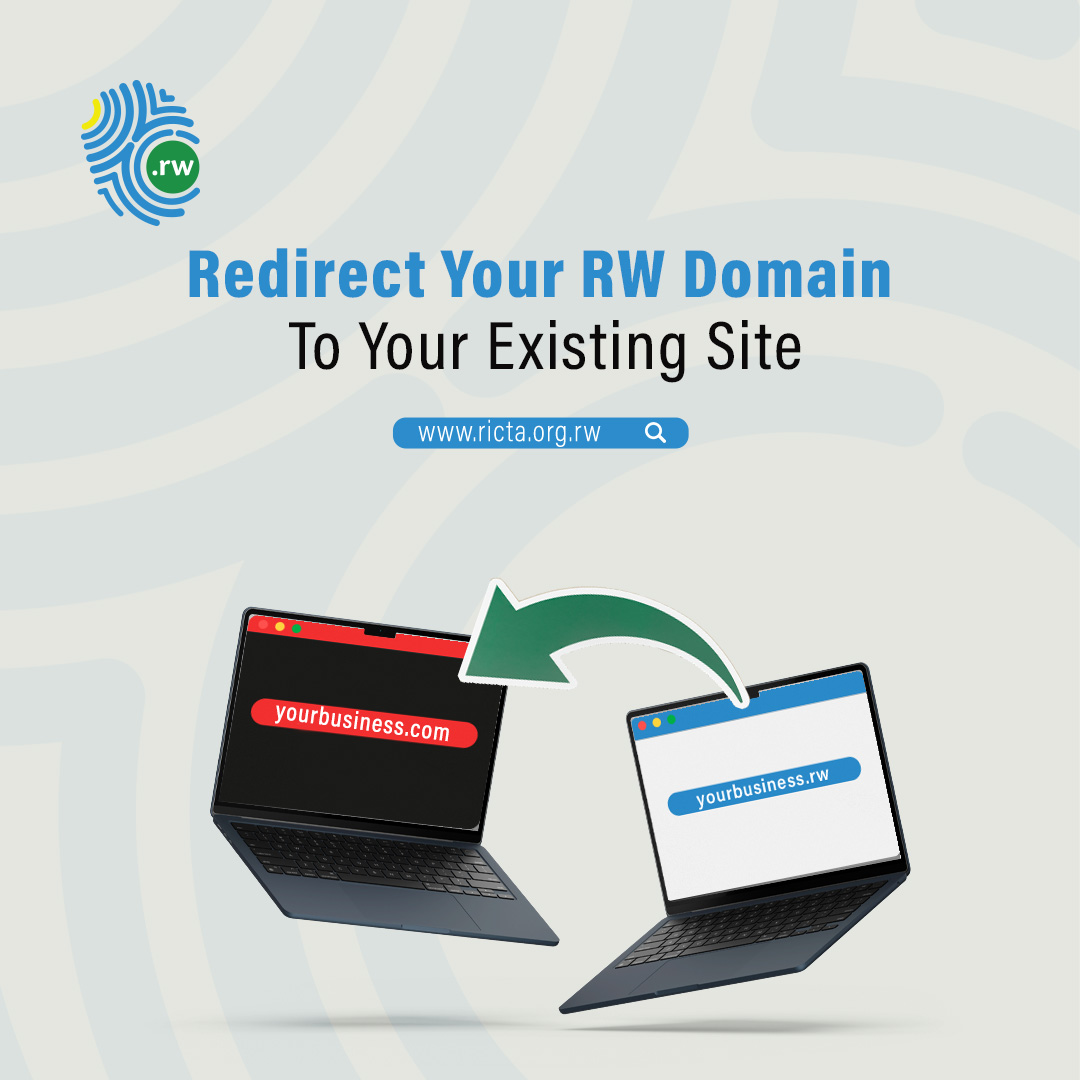 Already have a .com? No worries.

You can still register your RW Domain and redirect it to your current site. It's simple, seamless, and keeps your brand protected. 👉 Learn more at ricta.org.rw
#PageRedirection #BrandProtection