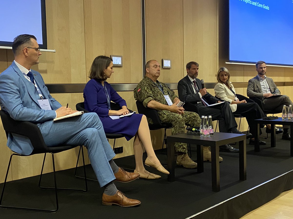 BerzinsJ's tweet photo. “The future depends on us and on what we do”, said @AndzejsVilumson at World Latvian Economics and Innovation Forum #PLEIF discussion on “Latvia’s Defence Architecture”. https://t.co/2AqtkCPxar