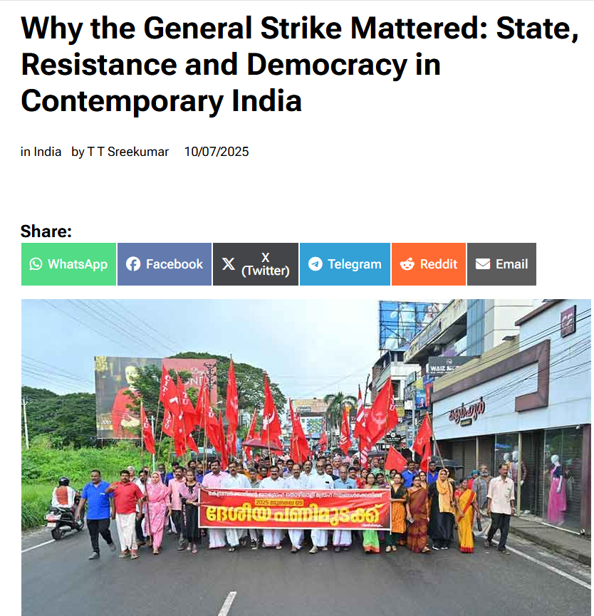 ttsreekumar's tweet photo. Why the General Strike Mattered: State, Resistance and Democracy in Contemporary India by T. T. Sreekumar https://t.co/4sBN0pHvYG via @countercurrents https://t.co/Hd4nyX5fhx