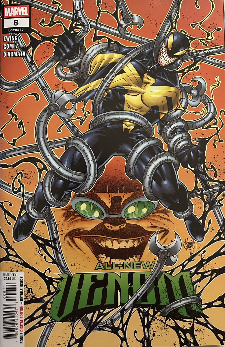 comicsmiz's tweet image. #AllNewVenom #8 by Al Ewing and Carlos Gómez. Anti-Venom and Venom’s ruse against SCAR works. Venom escapes but Dylan Brock learns the turn identity of Venom and the location of Sleeper. Will Dylan use Sleeper to get Venom’s symbiote back? Recommend.