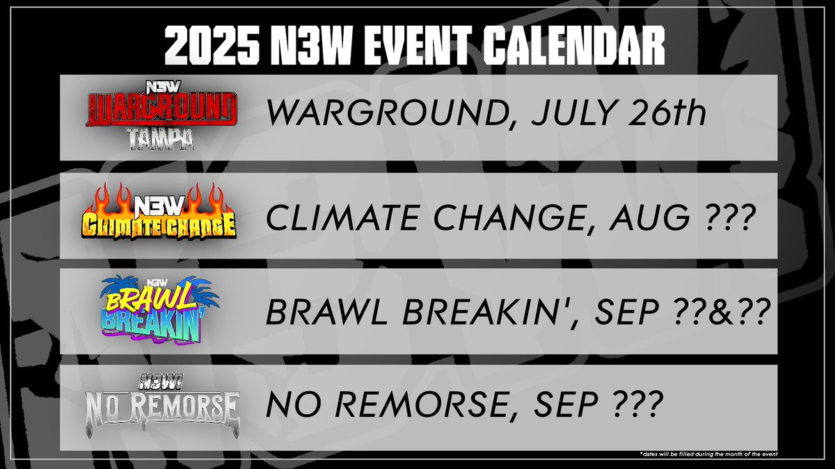 The official 2025 N3W Event Calendar

#ELITEN3W